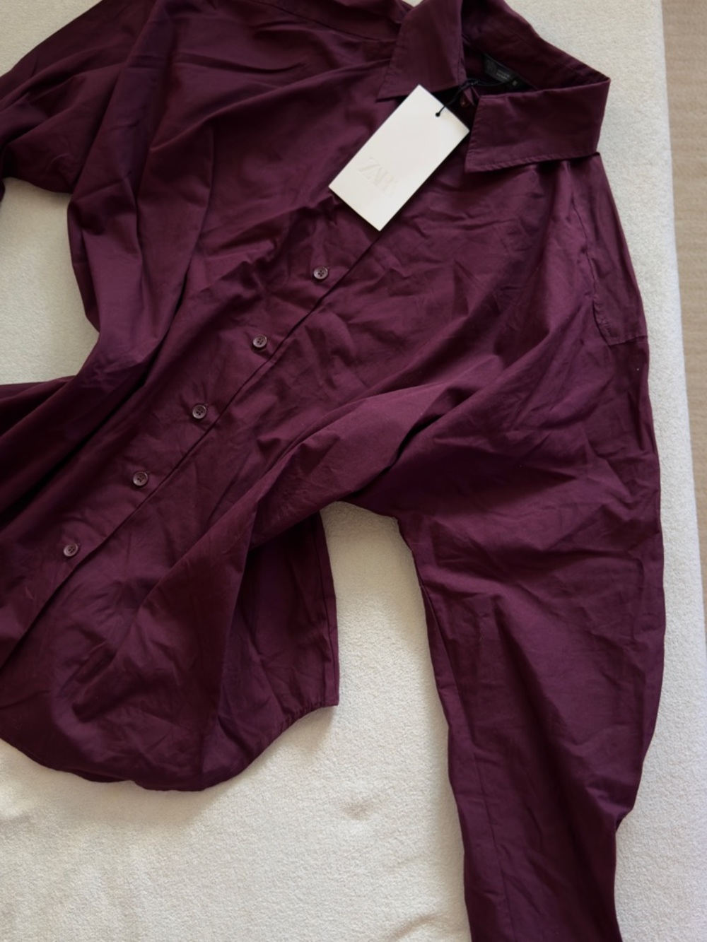 Zara Plum Button-Down Shirt